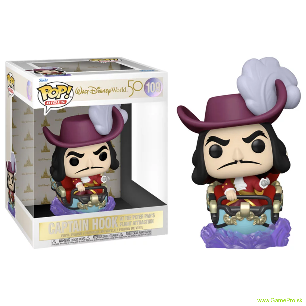 Pop! Rides - Disney - Word 50th Anniversary - Captain Hook at the Peter Pans Flight Attraction (Oversized, 15 cm)