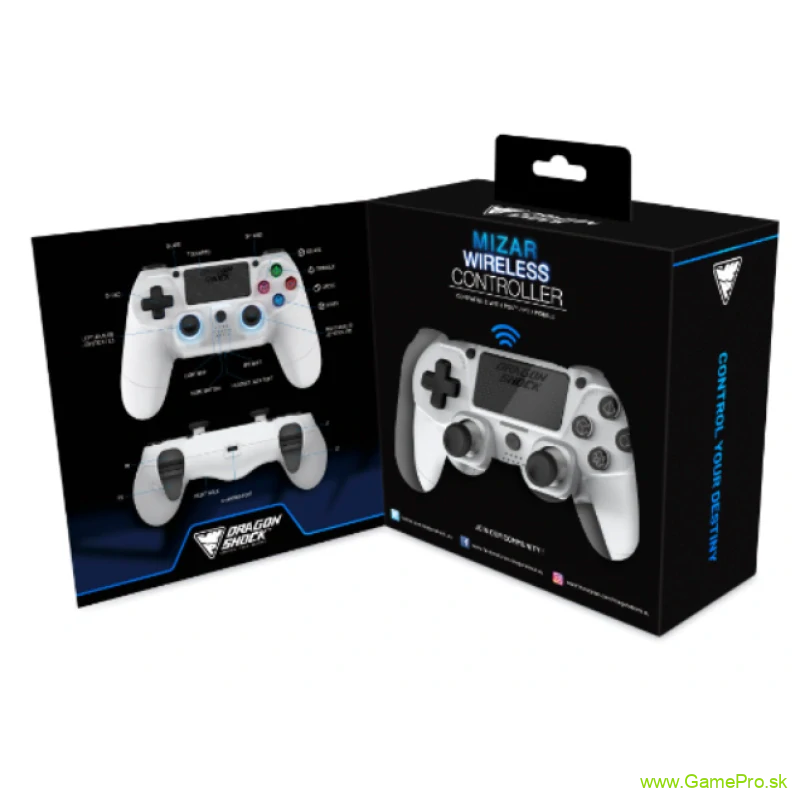 Dragonshock Mizar Wireless Controller White (PS4/PC)