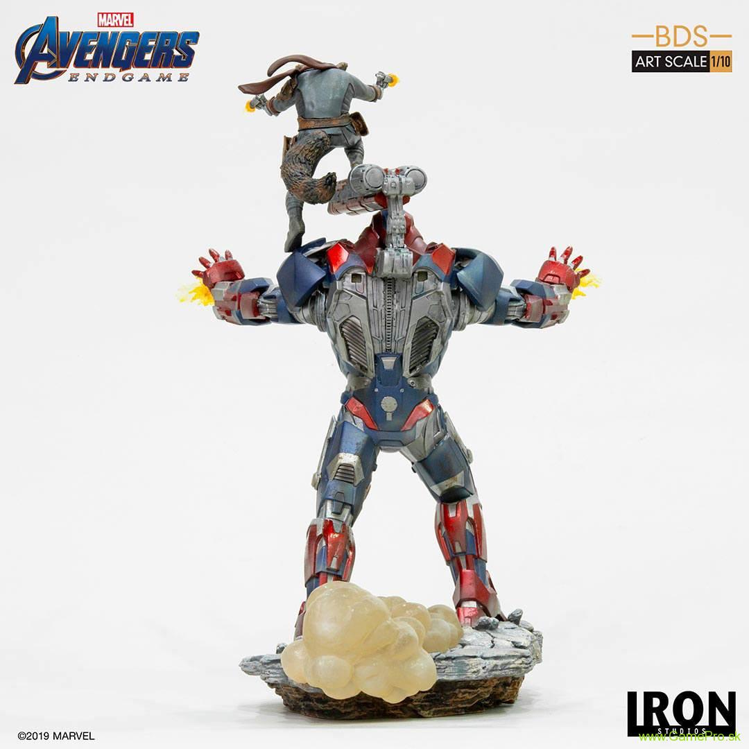 Avengers Endgame BDS Art Scale socha 1/10 Iron Patriot and Rocket 28 cm