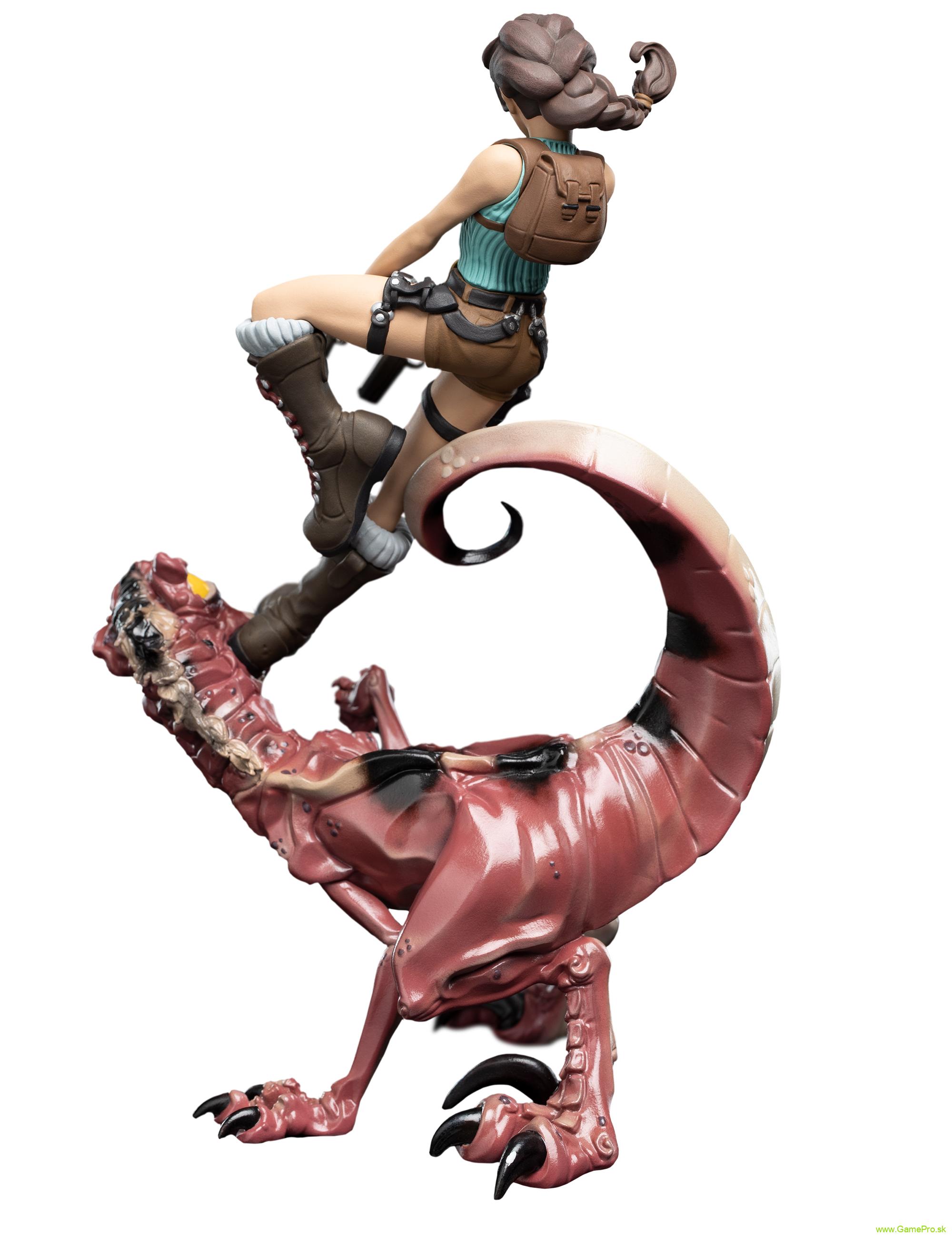 Tomb Raider Mini socha Lara Croft and Raptor 25 cm