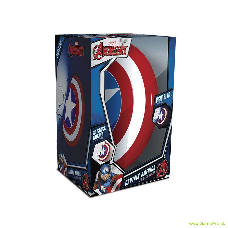 Marvel 3D LED lampa Captain America Shield