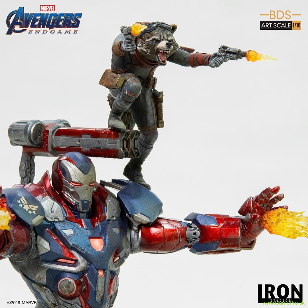 Avengers Endgame BDS Art Scale socha 1/10 Iron Patriot and Rocket 28 cm
