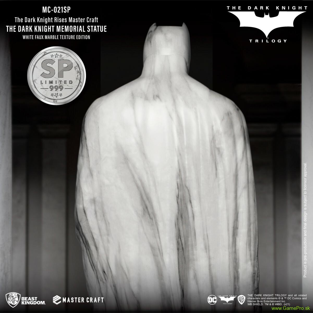 Dark Knight Rises socha Master Craft Dark Knight Memorial White Marble Edition 46 cm