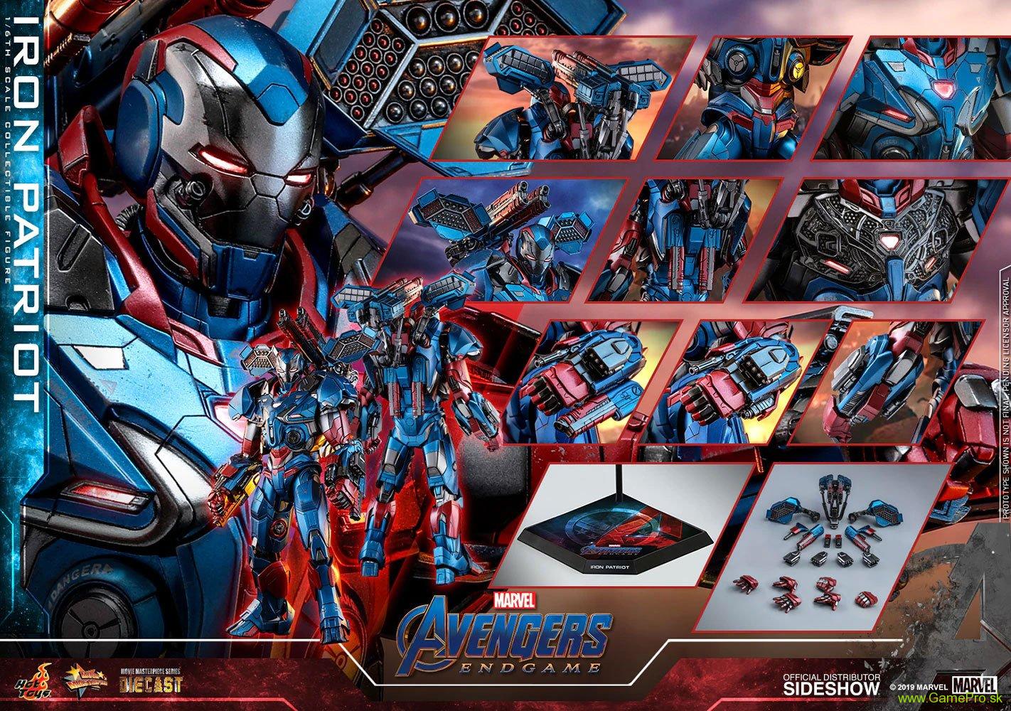 Avengers Endgame Movie Masterpiece Series Diecast akčná figúrka 1/6 Iron Patriot 32 cm