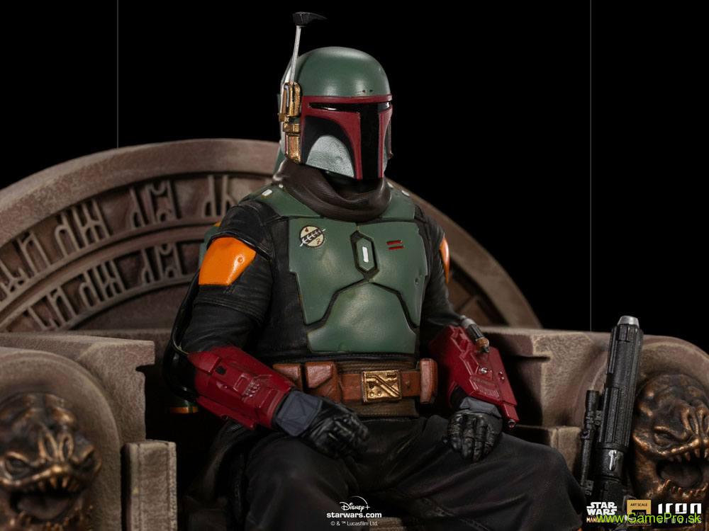 Star Wars The Mandalorian Deluxe Art Scale socha 1/10 Boba Fett on Throne 18 cm