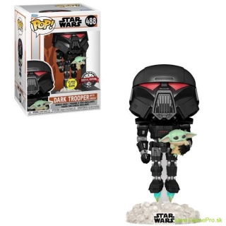 Pop! Star Wars - The Mandalorian - Dark Trooper with Child (Special Edition, GITD)