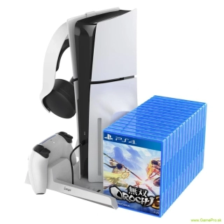 Multifunkčný Nabíjací Stojan s Chladením pre PS5 a PS5 Slim
