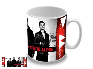 Depeche Mode - Red Logo and Band (hrnček)