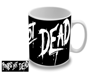Punks not Dead - White Logo (hrnček)