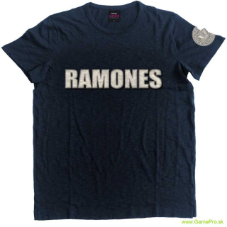 Ramones - Logo and Presidential Seal Applique (Navy Blue) (Embellished) (tričko)