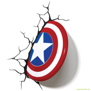 Marvel 3D LED lampa Captain America Shield